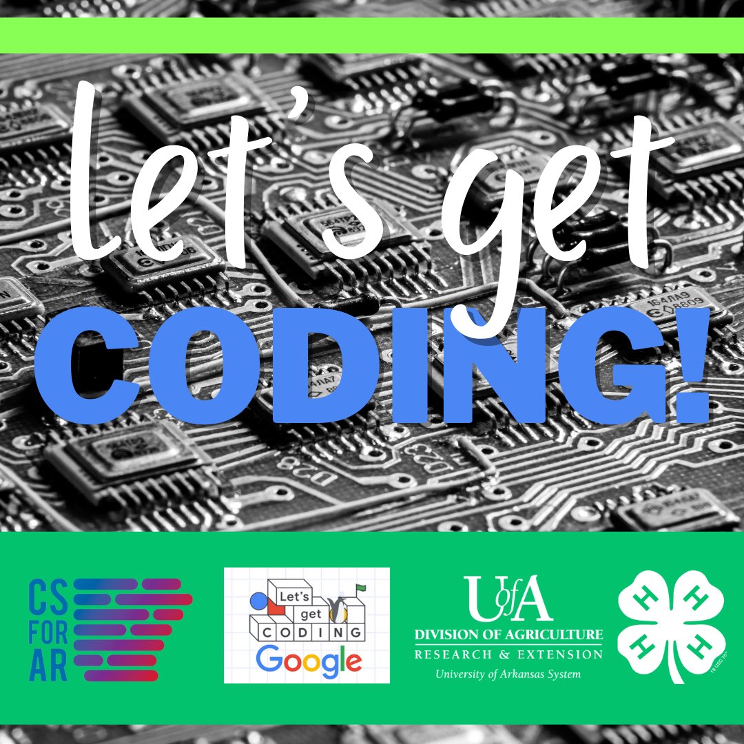 Arkansas4H's tweet photo. We are continuing #ComputerScience Education week with the #CSFirst program powered by Google! Head to the #LinkInOurBio to get started with this site that has all kinds of hands-on lessons &amp; instructional videos!👩🏽‍💻🍀💻🔗🧑🏼‍💻

#AR4H #CSforAR #ARKidsCanCode #LetsGetCoding #CS https://t.co/PhCNVXFq2h