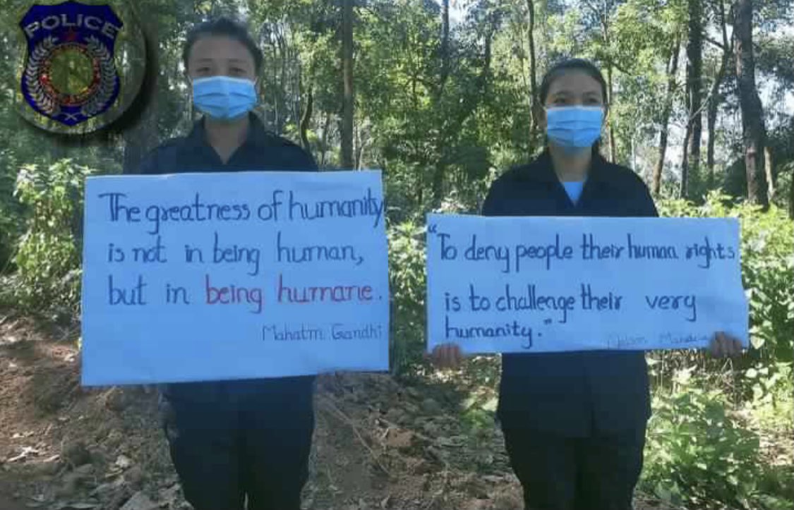 Karenni State People's Police joined Human Rights Day Campaign on December 8 under the theme "Reclaim our lost Human Rights with this Spring Revolution".

#EndImpunity 
#Dec8Coup 
#WhatsHappeningInMyanmar