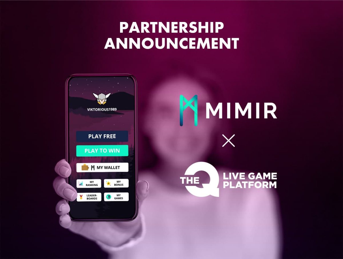 $MIMIR joins forces with The Q to become the leader in #blockchaingames for the mass markets!

<a href="/theqkit/">The Q</a> technology is tested &amp; trusted by world class brands like <a href="/NASA/">NASA</a> , <a href="/volvocars/">Volvo Cars</a> , <a href="/E3/">E3</a>, <a href="/MLS/">Major League Soccer</a> and sports clubs like <a href="/dallasmavs/">Dallas Mavericks</a>.

More here: mimirquiz.medium.com/partnership-an…

#GameFi #gaming