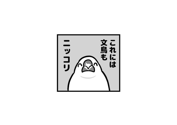 リクエストのニッコリ白文鳥を描いたけどなんかめっちゃ餅でかわいいね 