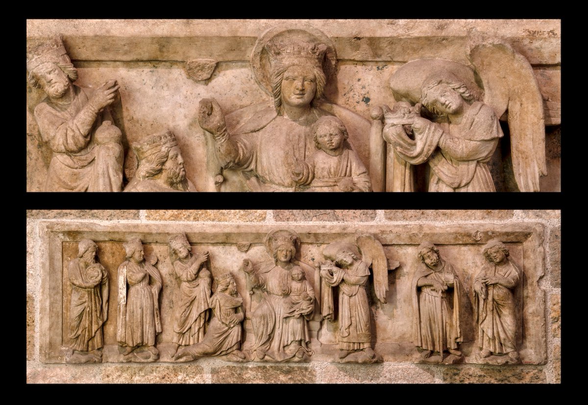 ADVENT CALENDAR DAY 8
🎄
This relief with Mary, the Christ Child, and the Magi is from 13th-century France. Raymond Pitcairn set this sculpture into a wall of the Great Hall of Glencairn, where it remains today. Click here for more information: bit.ly/3IwGc1x