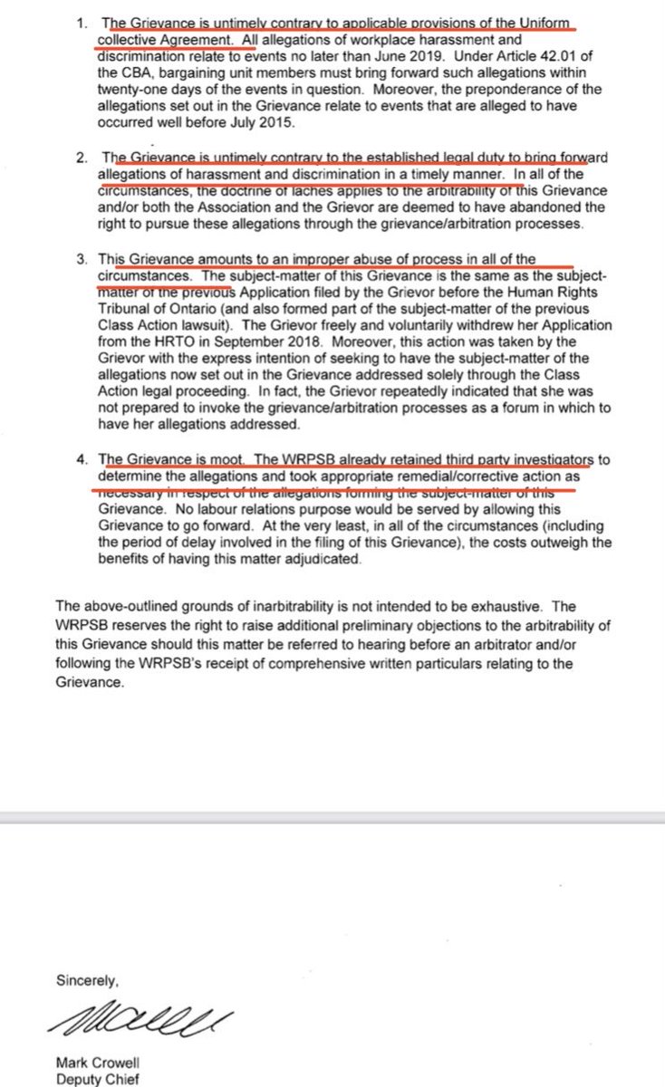 shesrideordie's tweet photo. Hope y’all are enjoying your morning coffee… After 2.5 yrs fighting the class action to keep jurisdiction of #SexualHarassment in the grievance process, here’s #WRPS denying my grievance as soon as I filed it. #ResignLarkin #SystemicVAW #WaterlooRegion #KW #EndVaw #Justice https://t.co/i2Q4qiWJCm
