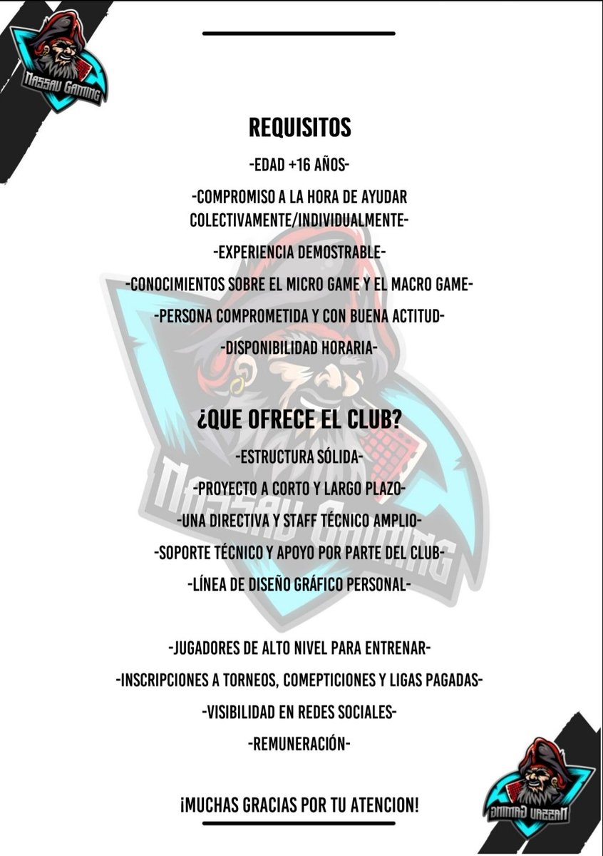 🔴 🏴‍☠️¡Grumetes!🏴‍☠️🔴 Necesitamos completar filas en nuestro barco. Abrimos solicitudes para equipo técnico  (Head Coach, Assist Coach, Analista)
¡Zarpa con nosotros!
 📥📥📥
docs.google.com/forms/d/e/1FAI…