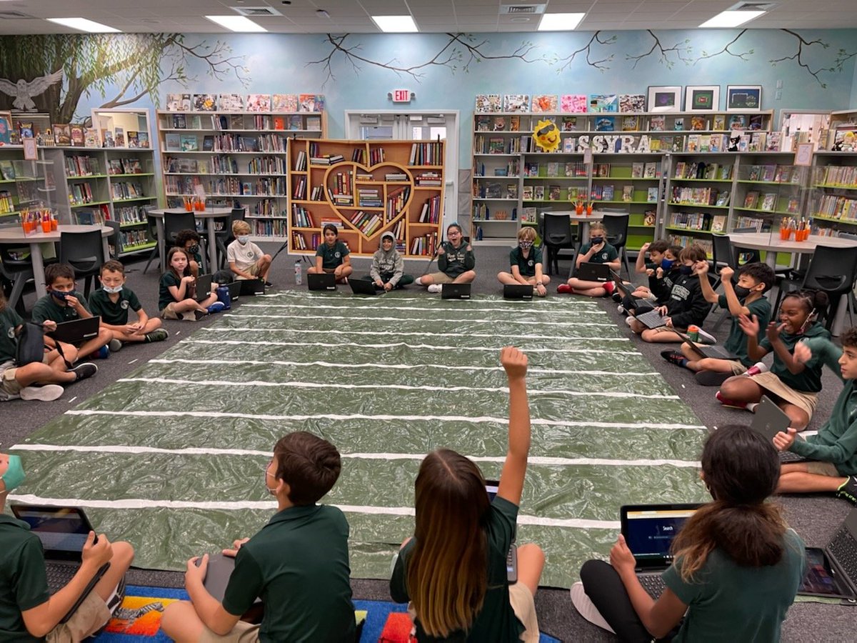 PineCrestLower's tweet photo. Students have had a blast playing Library Trivia Football all week in the #PCLibrary! #PCLibrary #PCReading https://t.co/d1q5o7yQRQ
