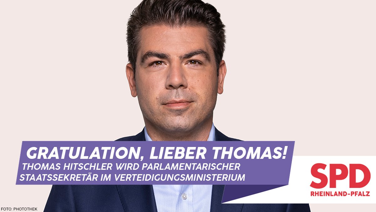 spdrlp's tweet photo. Unsere starke Nr. 1⃣ im #TeamSPDRLP für die Bundestagswahl | 1⃣. direktgewählter @spdde-Südpfälzer | Jetzt PStS im @BMVg_Bundeswehr. Kompetent und gut vernetzt als Verteidigungspolitiker.💪 Wir wünschen Dir, lieber @ThomasHitschler, viel Kraft & Fortune für Deine neue Aufgabe!❤️ https://t.co/YiO1muz5Oq