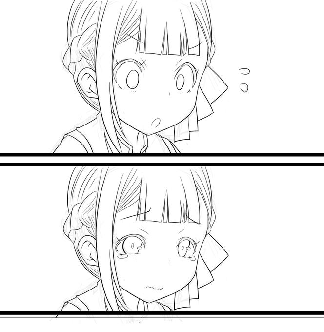 ネームと正義の味方とオート三輪で苦戦してかなり作業押してるけどメインヒロインズの顔はうまく描けてる気がしてるので見て 