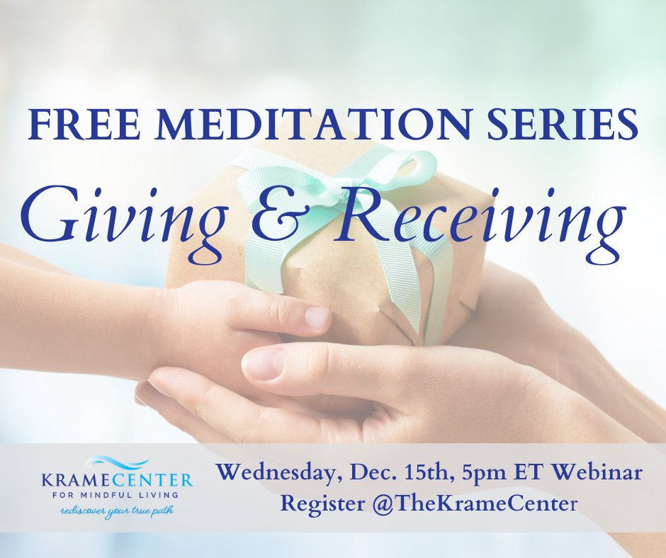 TheKrameCenter's tweet photo. Register for our FREE November/December Webinar Meditation Series: A Season of Community & Connection.
https://t.co/5j8bI12uP9
#Mindfulness #SelfCompassion #PositivePsychology #Mindful #Meditation #WellnessWednesday #CommunityAndConnection #GivingAndReceiving #TheKrameCenter https://t.co/XaqeGn4uwR