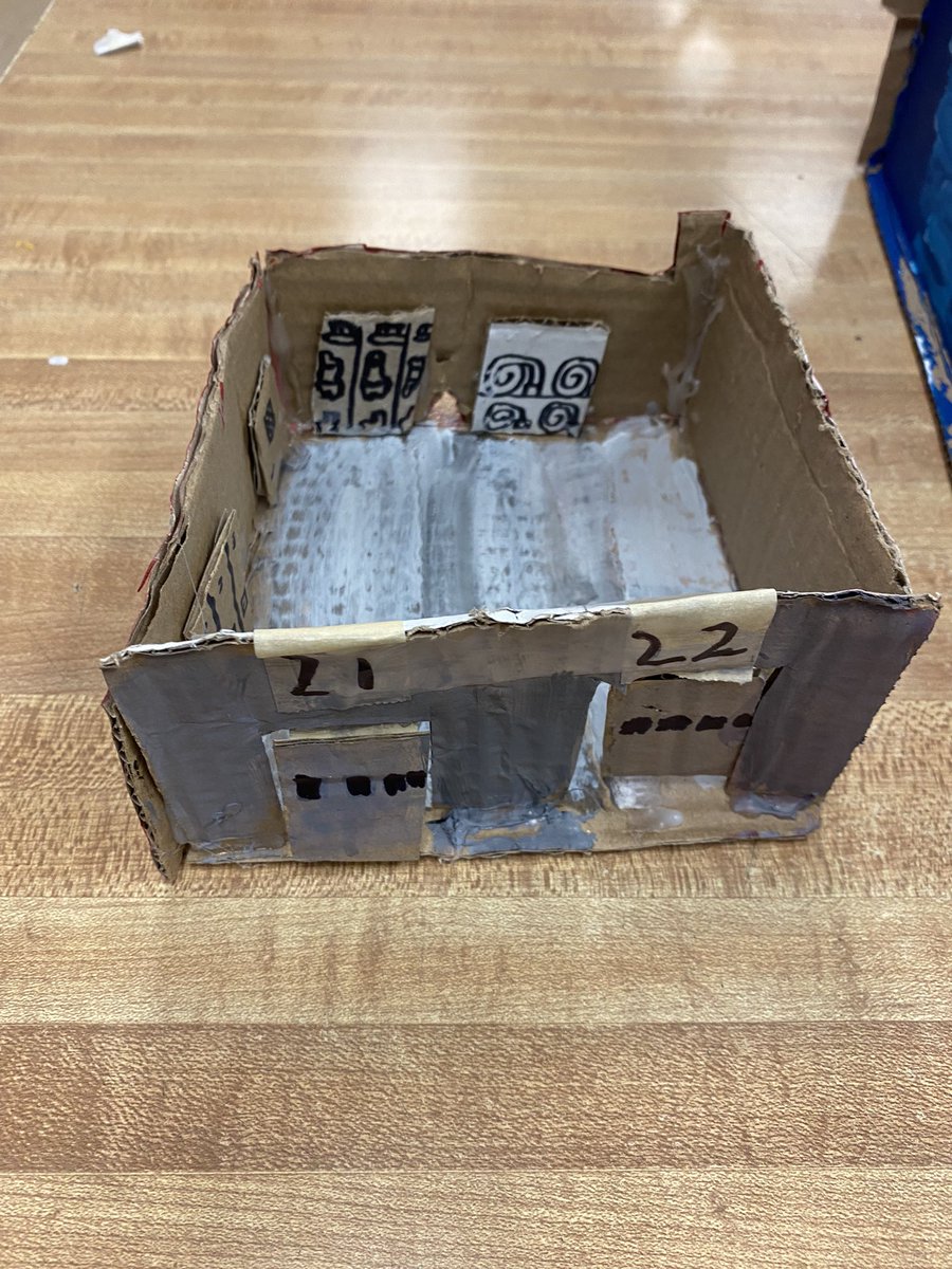 MsPaugh_RFISArt's tweet photo. A cardboard bedroom, fire station, and hotel! So much creativity and small details! #choiceart #developcraft @RFIShuskies https://t.co/EQnxDk1gcc