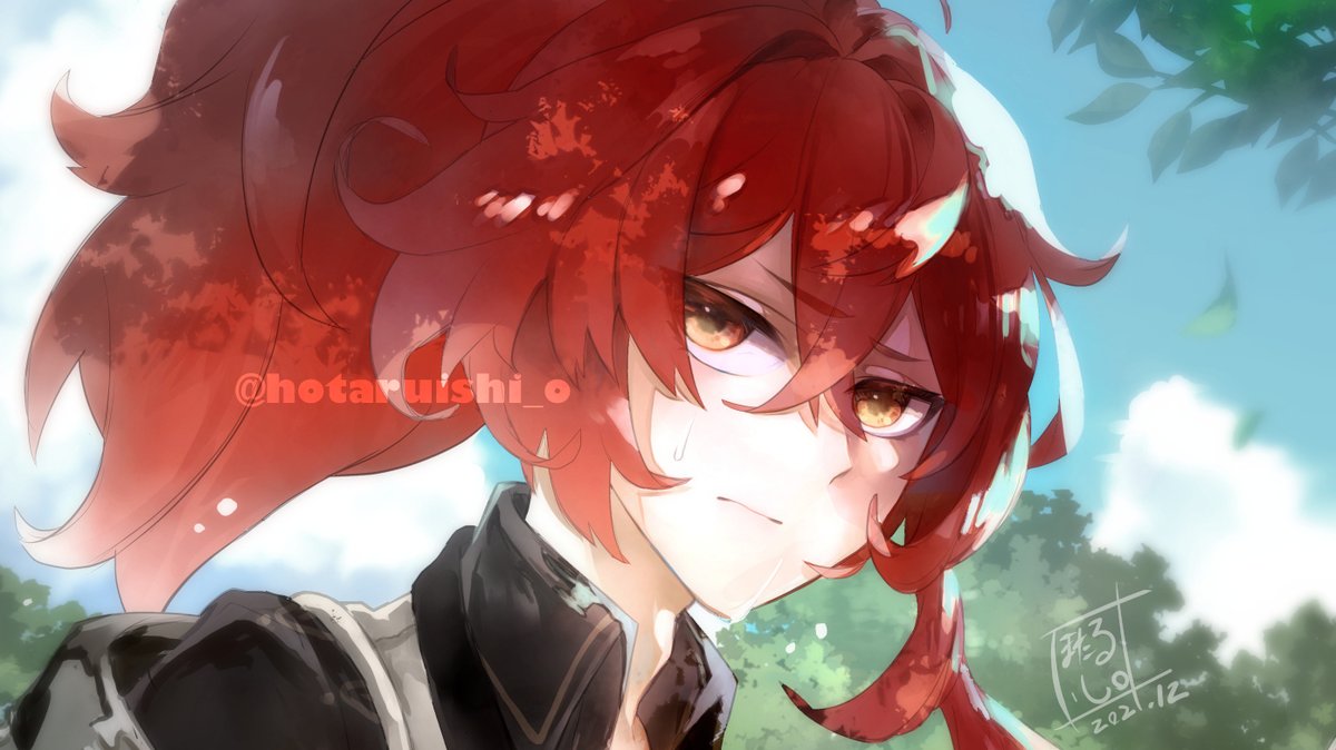 ディルック(原神) 「手合わせの合間。 #原神 #genshinimpactfanart #Diluc」|ほたるいし。@原神お絵かきのイラスト