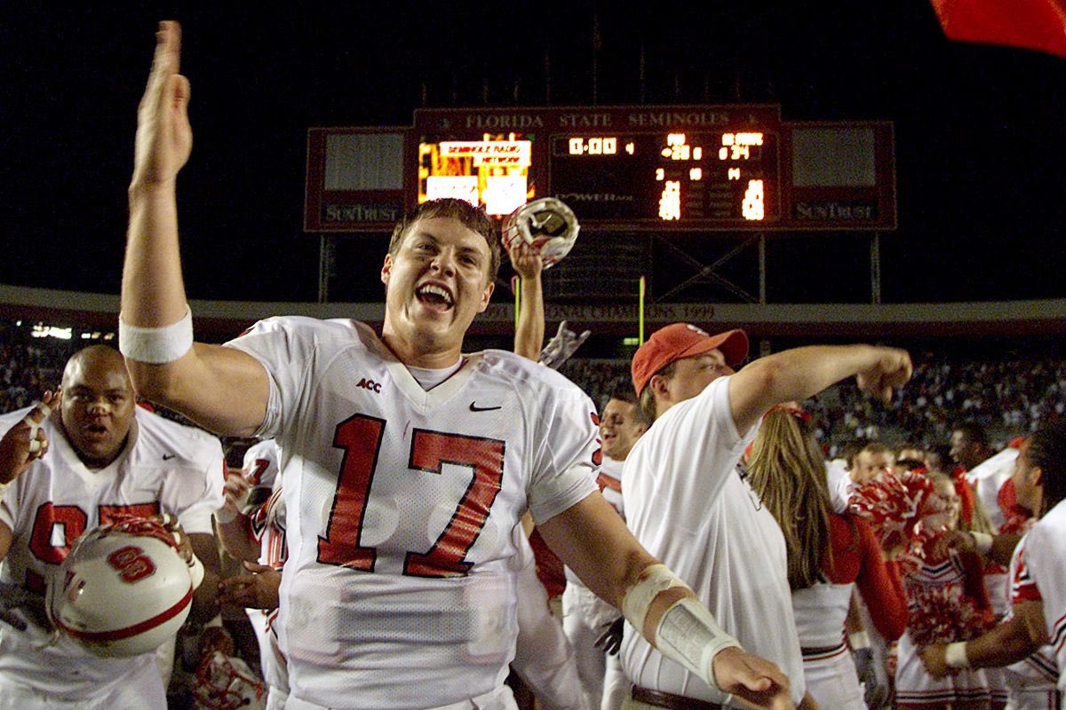 SaturdayGameday's tweet photo. Happy 40th birthday to Wolfpack and San Diego Charger great Philip Rivers❗️

He finished his college career with 95 passing and 17 rushing TD’s. He was the ‘04 ACC athlete of the year. https://t.co/z46Xgf4WS6