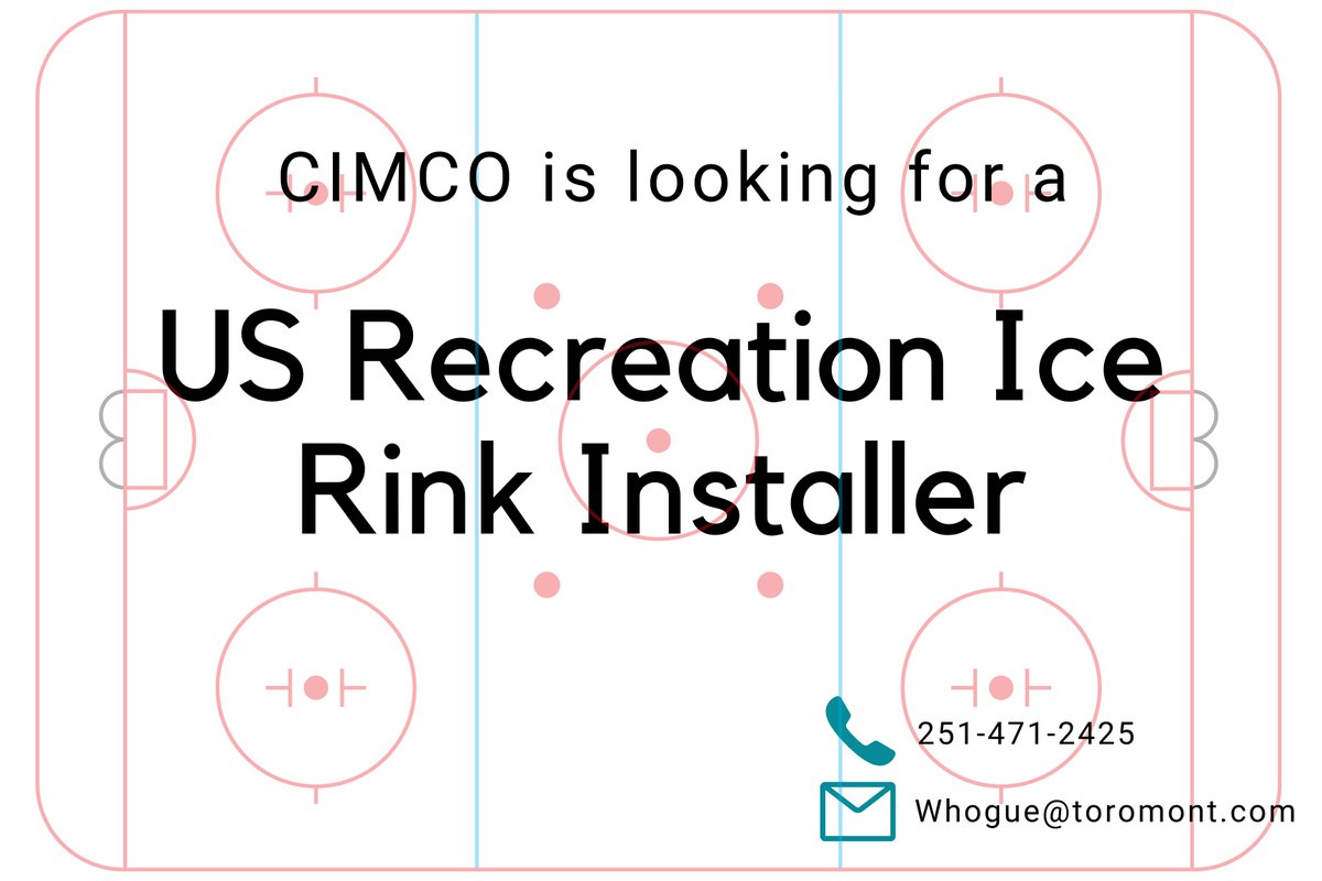 coldspecialist's tweet image. We're hiring: CIMCO is looking for an ice rink installer, with experience in fusion welding plastic pipe, to join our U.S. recreation team. We've built more than half of the world's ice rinks. Come work with us!