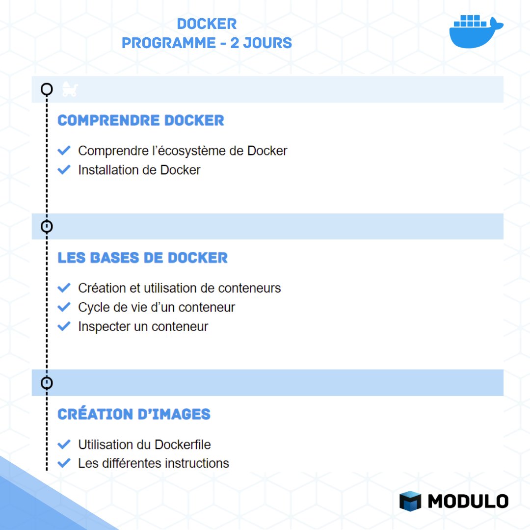 Modulo_Academy's tweet photo. Notre programme sur le module Docker 🐋🚢 

Nous proposons aussi un parcours pro qui regroupent trois modules : #docker #testunitaires #TypeScript 

A bientôt 🤘

#javascript #NodeJS #devops #codeur #developpeur https://t.co/lbNPKbd80Z