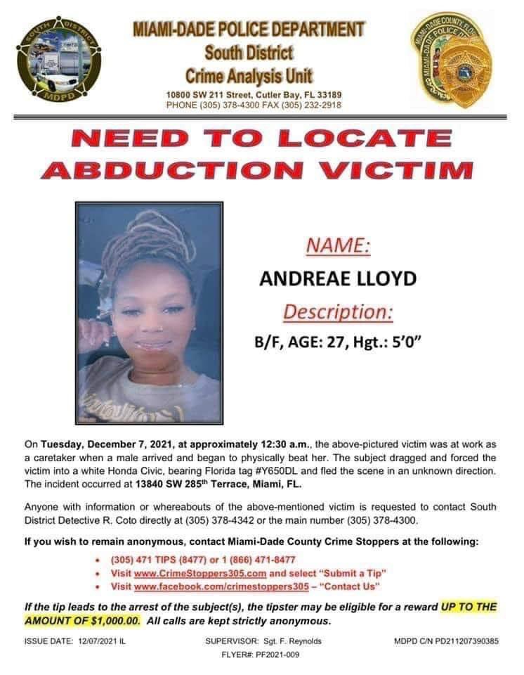 Nattles03's tweet photo. 🚨Please Share! 🚨Andreae Lloyd missing from Florida. 🚨🚨🚨🚨 #MissingPerson #Missing #Florida https://t.co/EPltDA1ddL