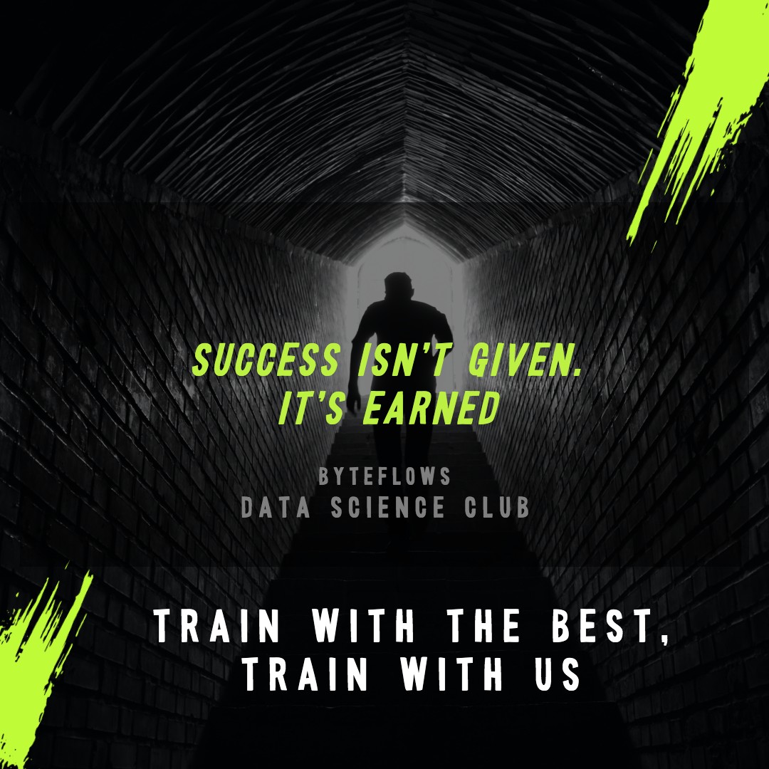 Byteflows's tweet image. What do you need to be successful in Data Science?
Train with the best and get the results and confidence you need and get what you want. If you are ready to join go to linktr.ee/byteflows_ai_c…
Train with the best!
#byteflows #newyork  #datascience #machinelearning
