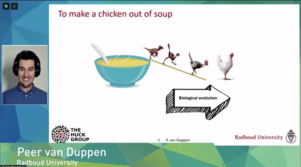 Huckgroup's tweet photo. Peer van Duppen gave a presentation in @NWO_Science #CHAINS 2021 online conference, which is the annual Dutch #Chemistry conference. Peer talked about temporal environmental patterns as driving force for self-organization in the #formose reaction. Great work! https://t.co/fS3J58Xpb9
