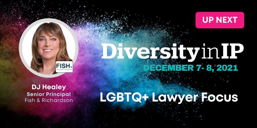 WorldIPReview's tweet photo. #UpNext at #DiversityIP! DJ Healey from @FishRichardson will share her thoughts on LGBTQ+ issues in the IP workplace. Join this session now:https://t.co/OKa5lBa6hO https://t.co/04BWkn8CKE