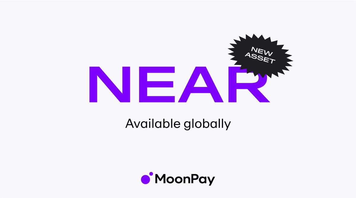 moonpay's tweet photo. The future is NEAR! 🔮

$NEAR by @NEARProtocol is now available for purchase via MoonPay worldwide! 🌎

All payment methods supported. 💳 ✅

More details👇
https://t.co/7s5TNFsmlk https://t.co/TzdMRYZ0qO
