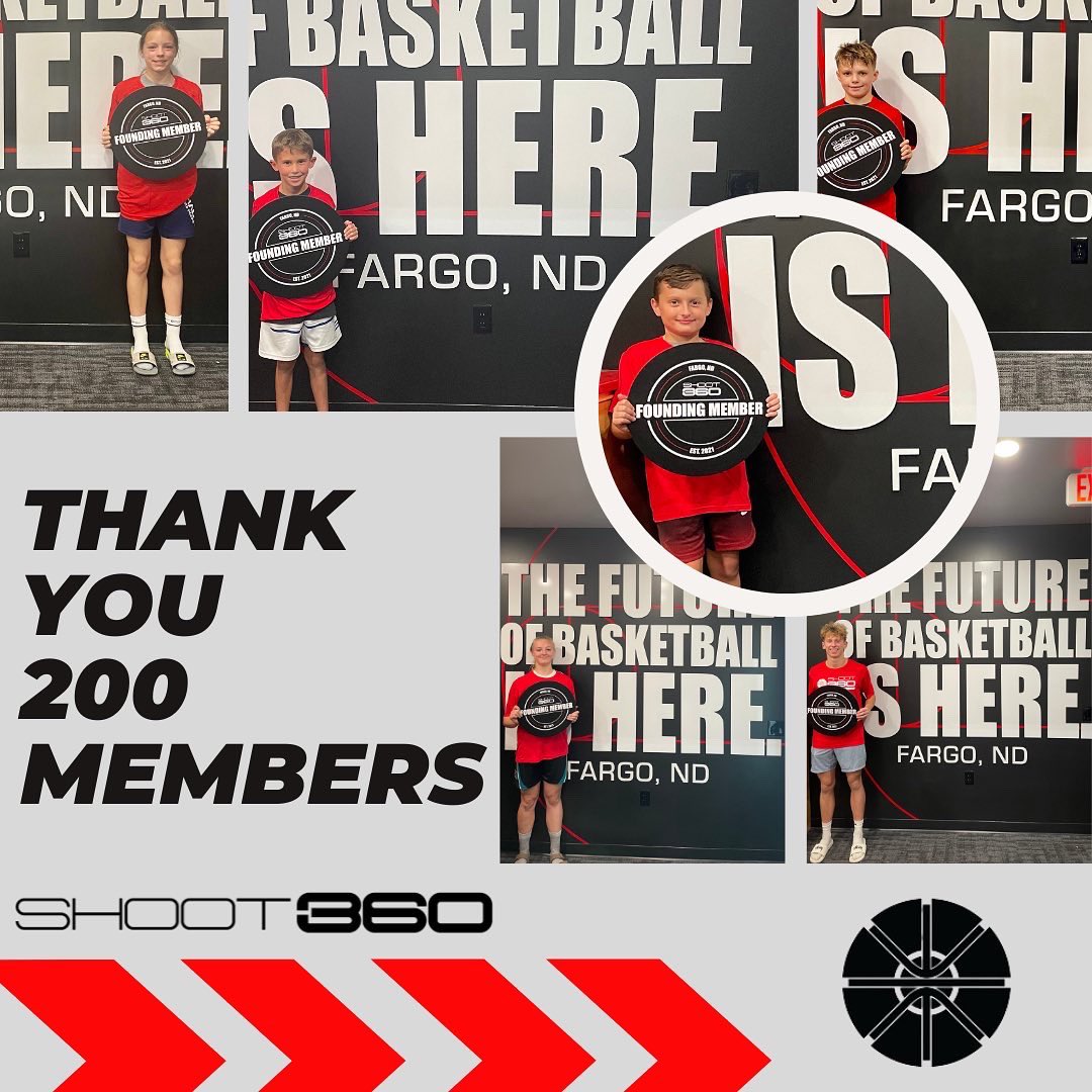 Shoot360Fargo's tweet photo. We’re thrilled to announce that we’ve surpassed 200 members‼️ Shoot 360 Fargo has become 1 of 3 locations to gain 100 members in back-to-back months and to that we say THANK YOU‼️ Let’s keep it going‼️ #shoot360fargo #tothemoon🚀 #splashmetertraining #bucketsovereverything https://t.co/rjVXHWuTK3