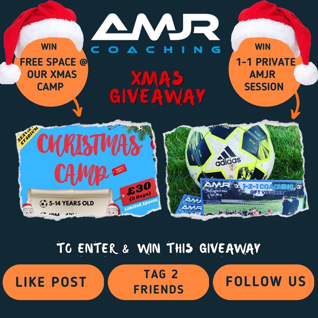 AMJRCoaching's tweet photo. 🎅⚽️ ℂ𝕙𝕣𝕚𝕤𝕥𝕞𝕒𝕤 ℂ𝕒𝕞𝕡 𝟚𝟘𝟚𝟙 ⚽️🎅 
🚨𝑰𝒏𝒄𝒍𝒖𝒅𝒆𝒔 𝑿𝒎𝒂𝒔 𝑭𝒓𝒆𝒆 𝑮𝒊𝒗𝒆𝒂𝒘𝒂𝒚 🚨

ᴡᴇ ᴀʀᴇ ᴅᴇʟɪɢʜᴛᴇᴅ ᴛᴏ ᴀɴɴᴏᴜɴᴄᴇ ᴅᴀᴛᴇꜱ ꜰᴏʀ ᴏᴜʀ 3 ᴅᴀʏ ᴄʜʀɪꜱᴛᴍᴀꜱ ᴄᴀᴍᴘ. https://t.co/hZXf1WUjzh