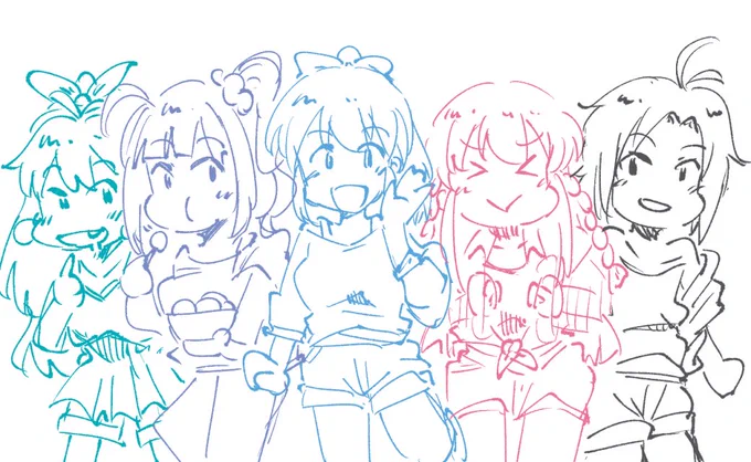 うちのミリシタユニットらくがき 