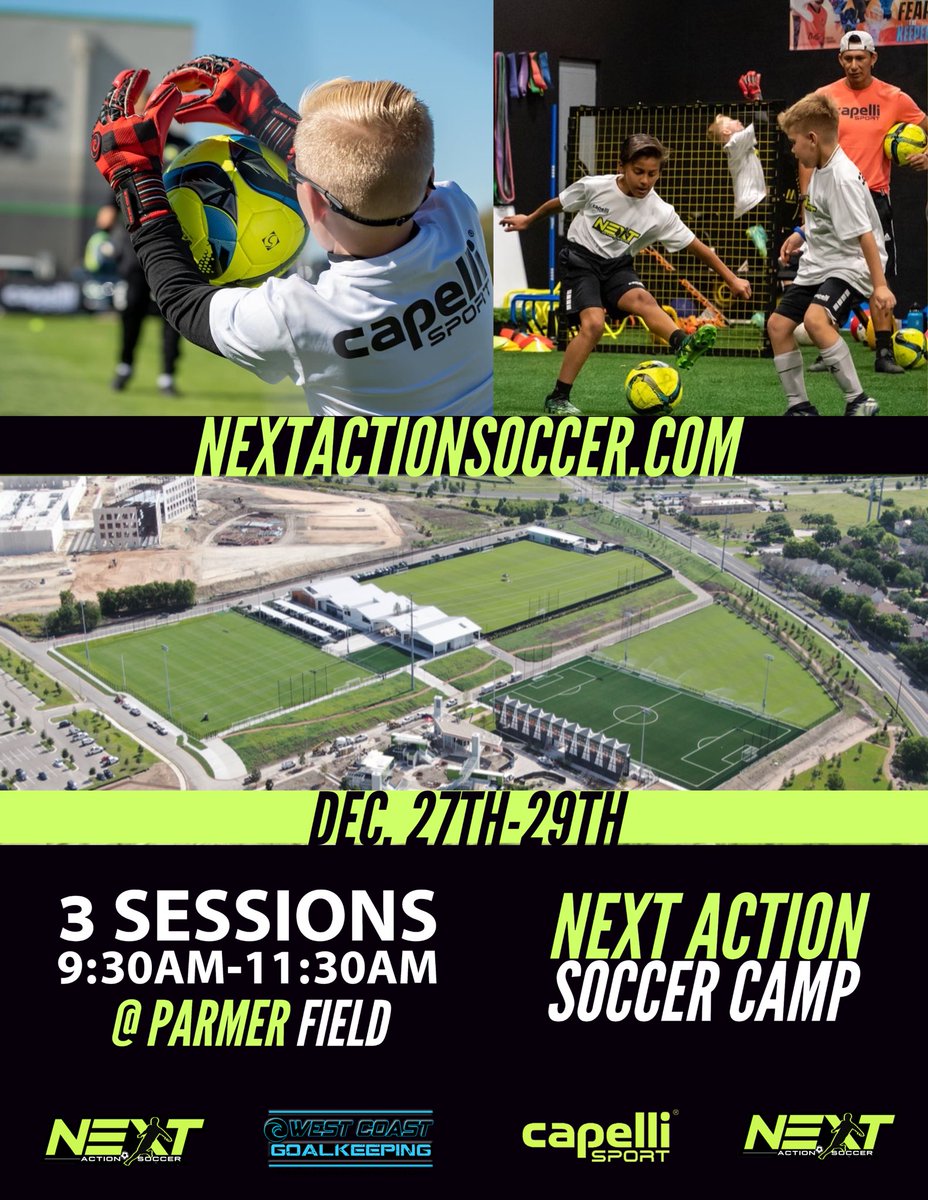 nxtactionsoccer's tweet photo. NEW EVENT!!

Train where the pros Train! 
@StDavidsPC 

Dec. 27th-29th

This Camp will provide an unique opportunity to combine both field players and goalkeepers. 

Our biggest focus for this event will be to provide as much action in front of the goal.

https://t.co/qGS375SRIL https://t.co/qT8Cbse9YN