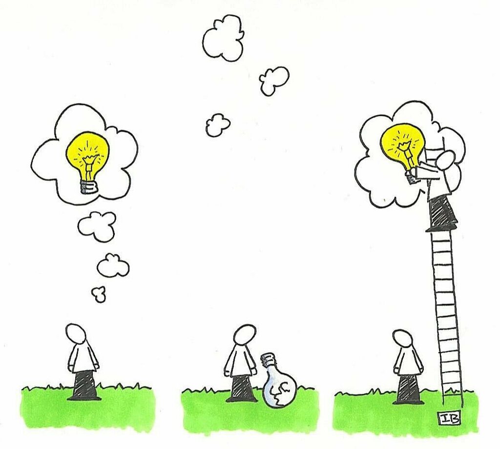 IanBode4's tweet photo. “With A Little Help From My Friends” - 3 panel cartoon. #passengersideart #sequentialart #withalittlehelpfrommyfriends ❤️ 💭💡💥❤️❤️💬🪜☀️☀️ https://t.co/5ixRa73oDp https://t.co/9OHr2lJdct