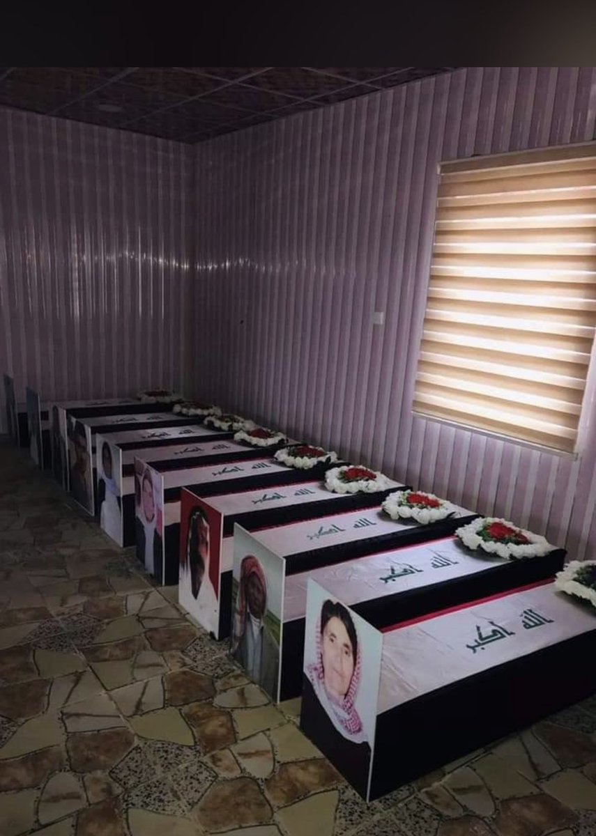 zidan_yezidi's tweet photo. 74 coffins containing the remains of those killed of Yezidis from #Kocho arrived in #Shingal today and will be buried tomorrow. Each coffin is accompanied by a large-format portrait that gives the deceased a face. They will be ceremonially paid their last respects today in Shinga https://t.co/hsrZyhyUVV