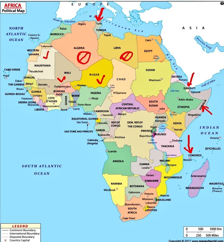 These African countries don't recognize the State of Israel: (forbid passport holders and any other passport that contains Israeli stamps or visas🚫) Al…