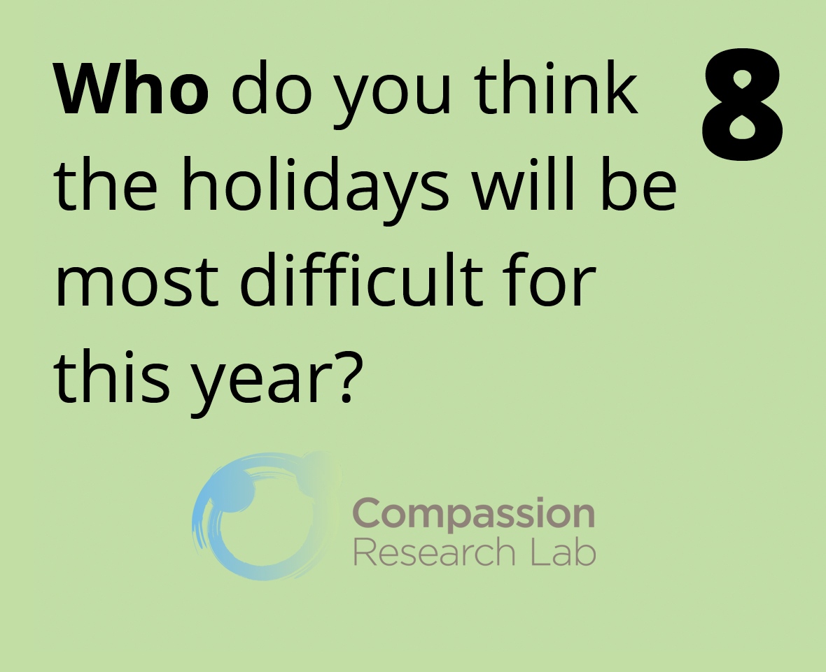 CRLinaction's tweet photo. The holidays are going to be difficult for many people this year, but they might be especially difficult for some people and families. Consider who needs your compassion the most this year. #compassionisaction #compassionchristmascalendar #science #health #mentalhealth https://t.co/U2rjUe8SXB