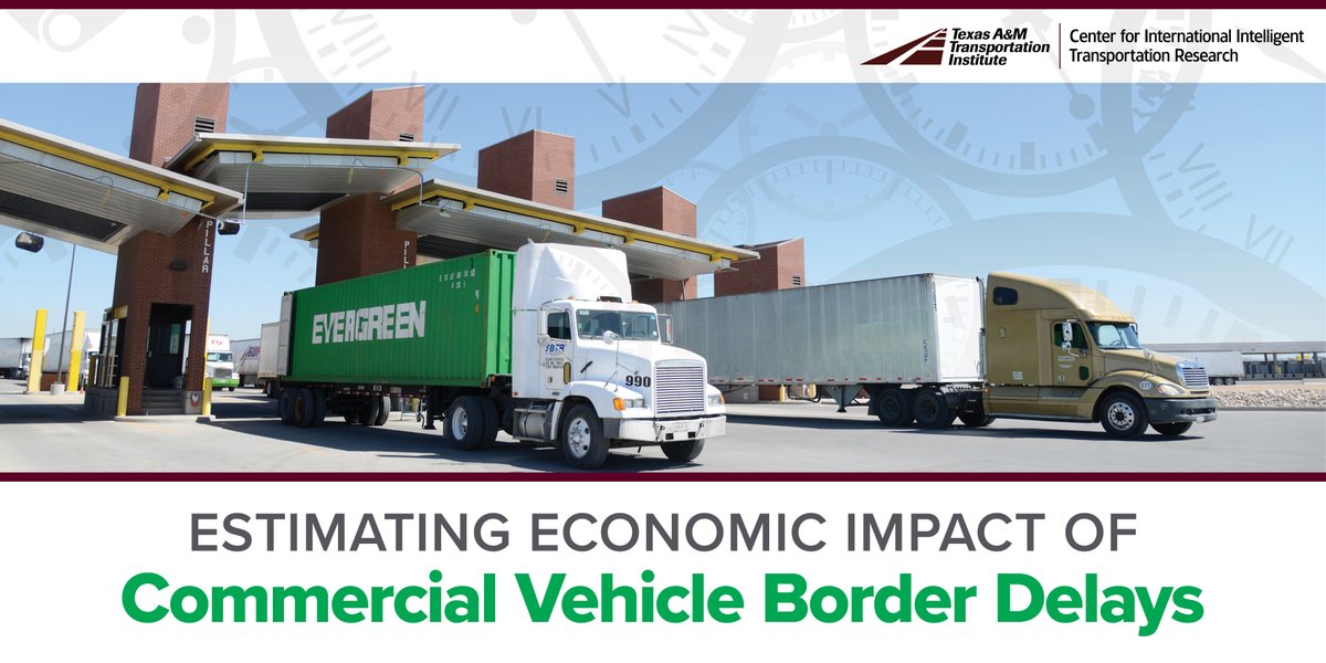 TTITAMU's tweet photo. Curious about the cost of delays experienced by freight at the border? CIITR developed a model that quantifies the economic impact of these delays for El Paso–Ciudad Juárez. Download the 2018 report: https://t.co/4QjZseutDV
#CIITR #ElPaso #BorderCrossing #TransportationPlanning https://t.co/XTAEO8oxf0