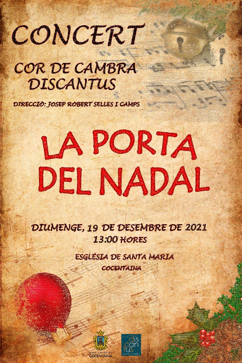 discantuscorcam's tweet photo. El domingo 19 de Diciembre celebraremos el tradicional Concierto de Navidad 'La Porta del Nadal' en la Iglesia de Santa Maria. Con la dirección de Josep Robert Sellés y el acompañamiento al piano de Joanjo Albinyana, ofreceremos una selección de música llena de espíritu navideño. https://t.co/PWlgLHhEpL