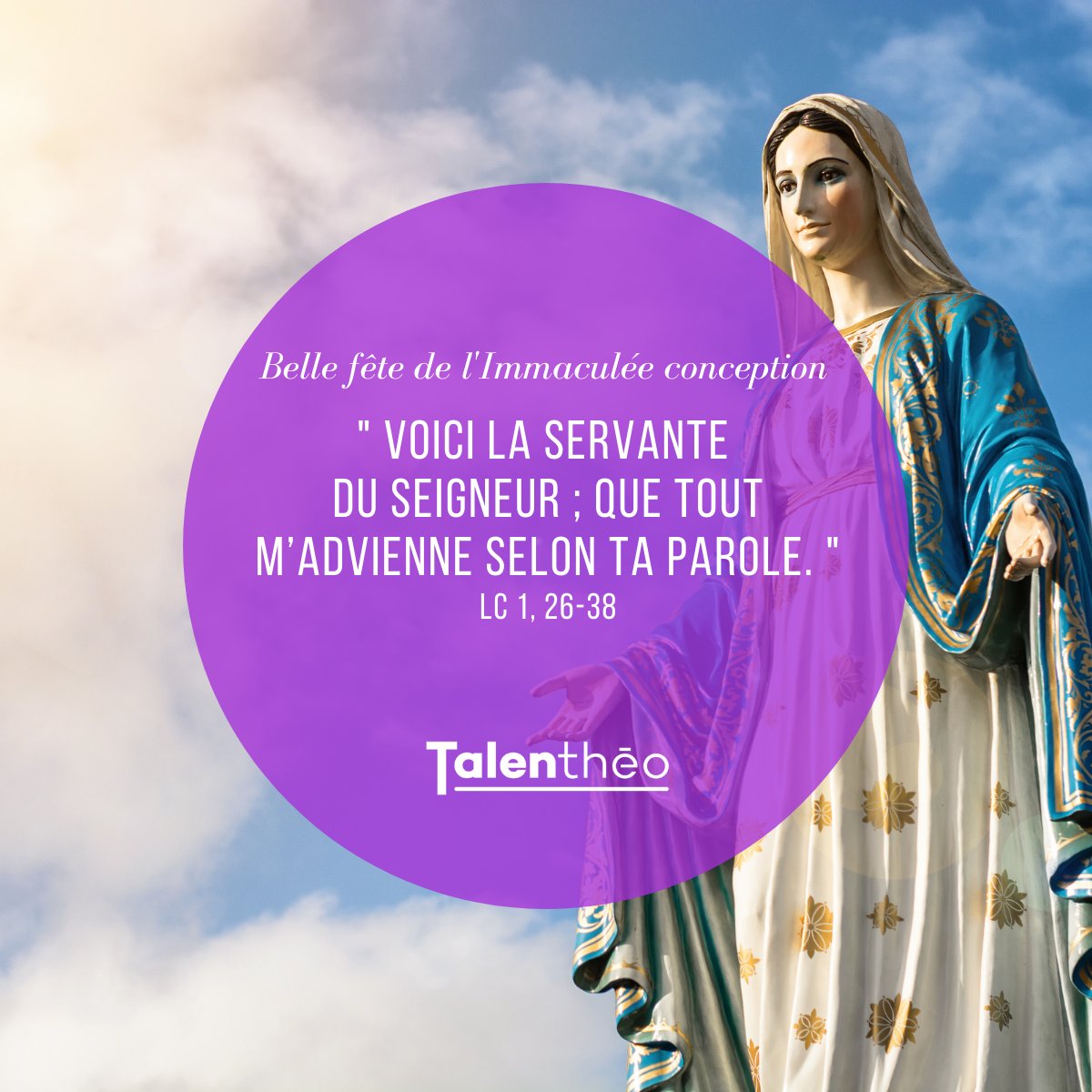 talentheo's tweet photo. Toute l'équipe Talenthéo vous souhaite une belle fête de l'Immaculée Conception.
#talentheo #immaculeeconception #chretien #eglisecatholique #pretre #religieux #coaching #coachchretien https://t.co/HQFhfDzmvx