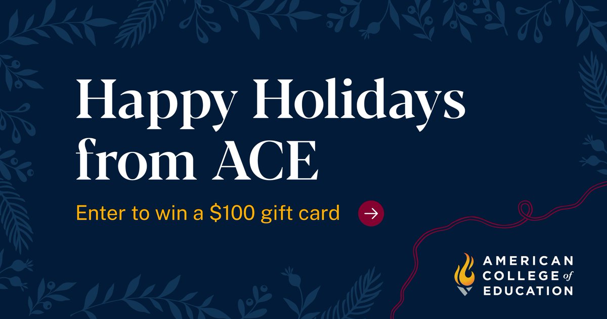 Including today there are three days left of our Holiday contest! Be sure to enter to win a $100 gift card! Enter at ace.edu/raffles/ace-ho…
#happyholidays2021 #aceittogether