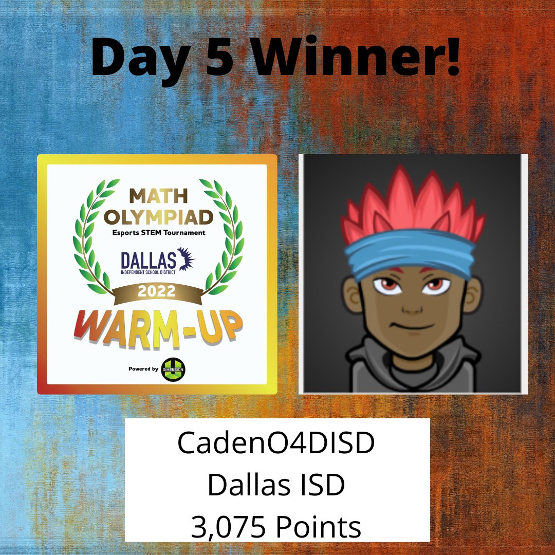 DimensionU's tweet photo. Congratulations to @dallasisdstem  @dallasisd student from Jerry Junkins ES for taking the top spot in yesterday's Towerstorm Challenge-- WAY TO GO!  
.
https://t.co/7VQcKHDEyH
.
#edtech #mathgames #esports #esportsforeducation #STEM #STEAM #matholympiad https://t.co/iU76bDTOW8
