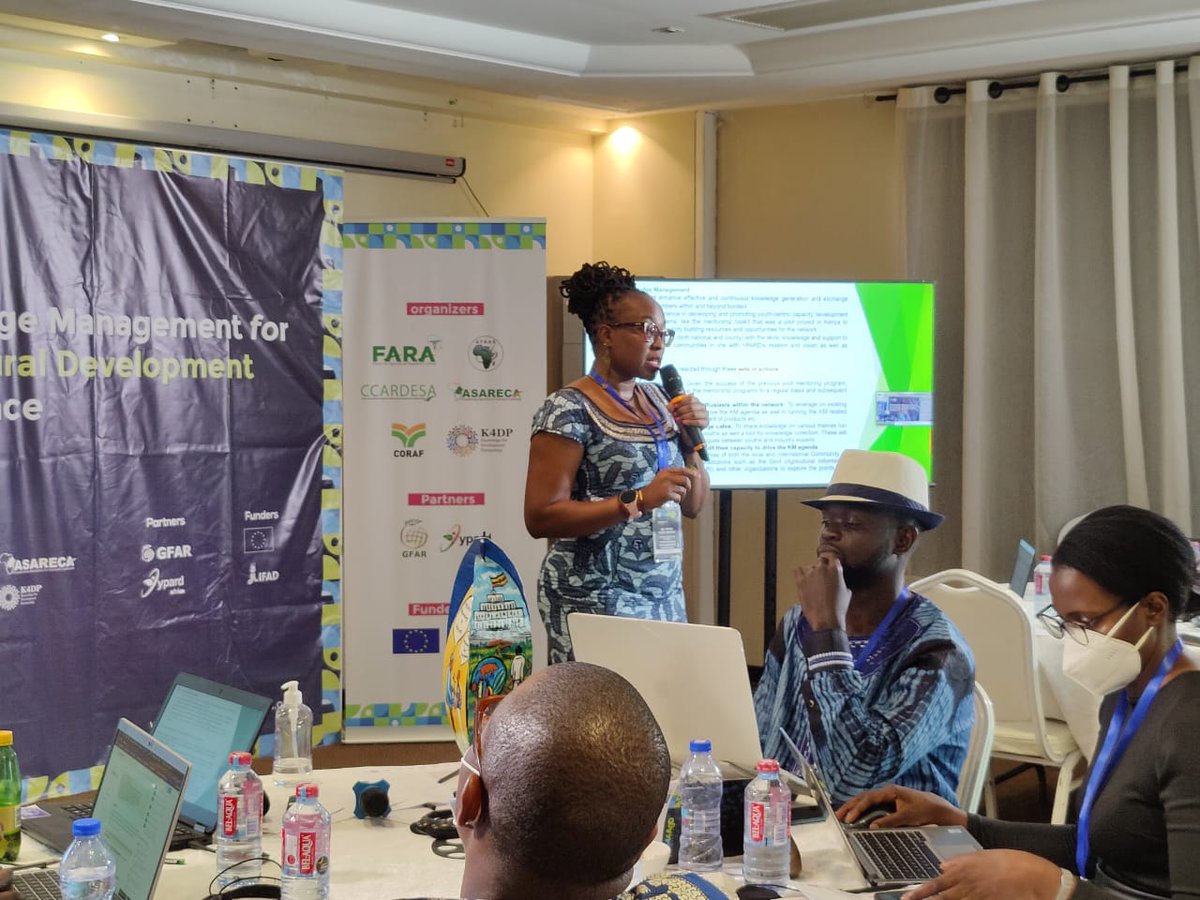 FARAinfo's tweet photo. YPARD Ghana and Kenya delivering their presentations at the Maiden Knowledge Management for Agricultural Development Conference. #KM4AgDChallenge  #CAADPXP4Programme https://t.co/kbOUeOHB3i