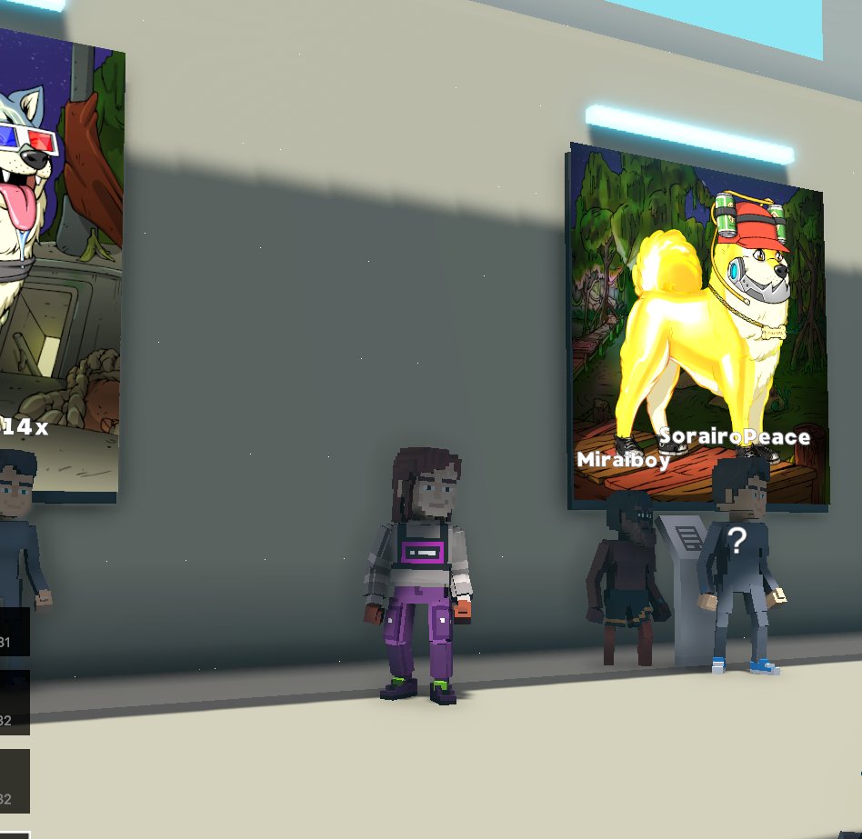 DarianaAndrei's tweet photo. @TheSandboxGame There are 7 NFT Dogs on display in the NFTInstitute. 3 on lower flor and 4 on upper flor. https://t.co/xvahXOmvox