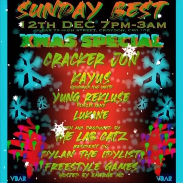 THIS SUNDAY COMING UP FAST.... SO MAKE SURE YOU KEEP IT FREE AND COME DOWN AND WATCH <a href="/emerge_mc/">EmergeMc</a> AND THE GANG FOR SOME REAL SOUNDS AND VOCALS PRODUCED ALL BY THEMSELVES, YOU DONT WANNA MISS THIS CHRISTMAS SPECIAL 🎄