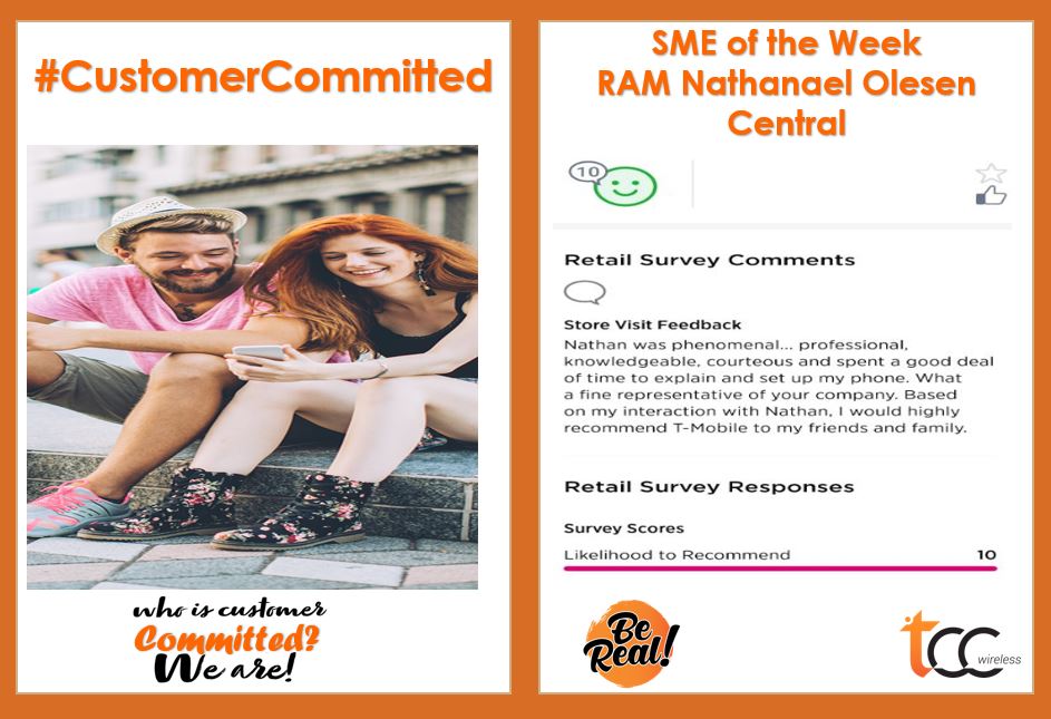 SME of the week is Nathan - Central Region.  Feedback includes words like "Phenomenal, knowledgeable &amp; courteous" Nathan is #CustomerCommitted #TCCFamily🧡

<a href="/jaymaliktcc/">Jay Malik</a> <a href="/BrettKennedyTCC/">Brett Kennedy</a> <a href="/Roozster/">Shahrooz Eslahi</a> <a href="/davidalbano11/">david.albano</a> <a href="/dannysoro/">Danny Soro</a> @Wireless4TCC <a href="/ChartierDoug/">Doug Chartier</a> <a href="/codybwelker/">Cody Welker</a> <a href="/richgarwood/">Rich Garwood</a>