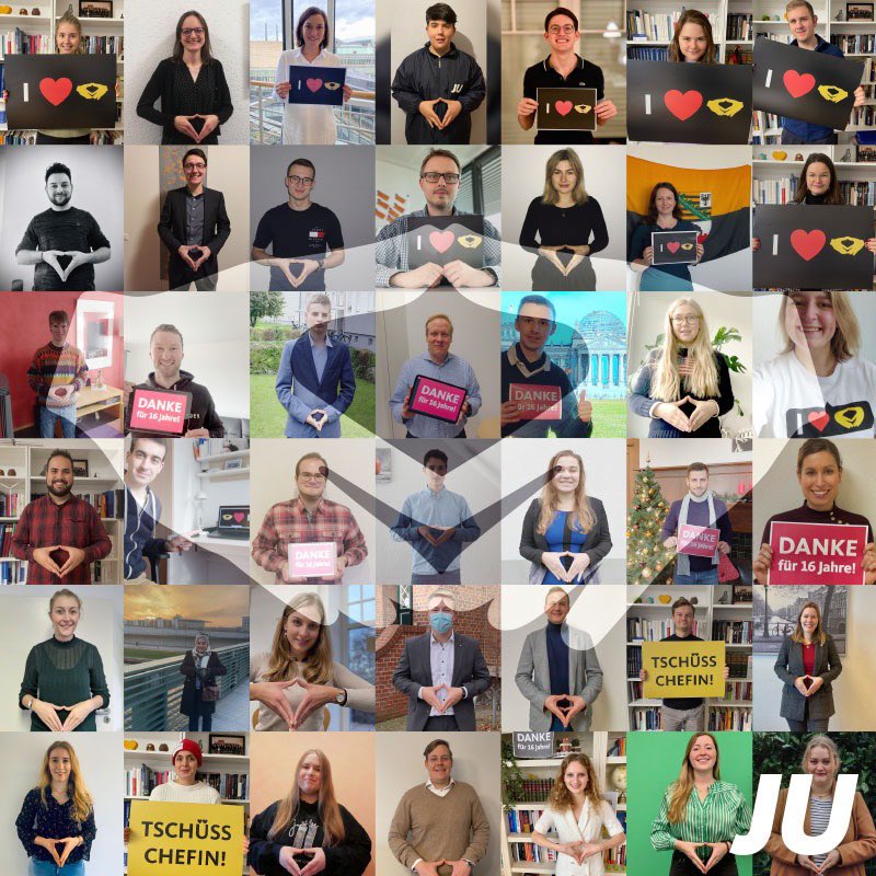 Junge_Union's tweet photo. #GenerationMerkel sagt Danke! ☺️🖼️ Vielen Dank für 16 wunderbare Jahre. 💙 https://t.co/aSvii5hle8