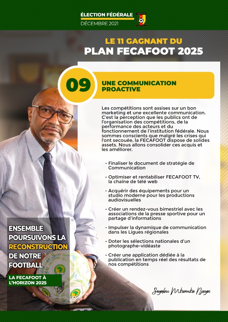 Our winning #11 is, we are convinced, the essential levers that will allow us to have proactive communication... #winning11 #2021FederalElection #Fecafoot2025