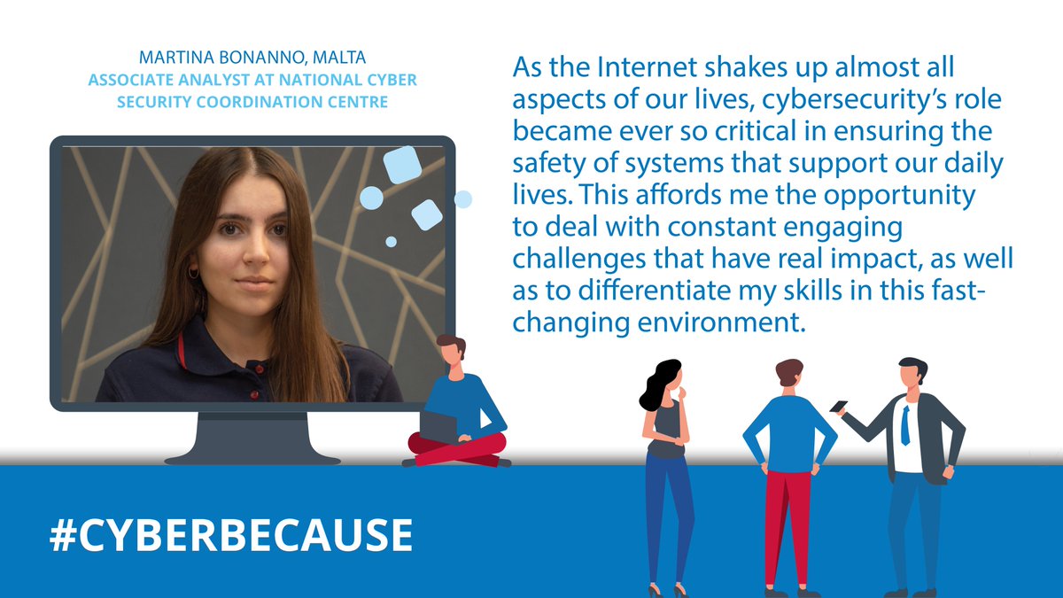 enisa_eu's tweet photo. #Cyberbecause: This role affords me the opportunity to deal with constant engaging challenges that have real impact!
So many reasons for a career in cybersecurity - what's yours? https://t.co/5XPH6CiKSF https://t.co/pEe16iQf0P