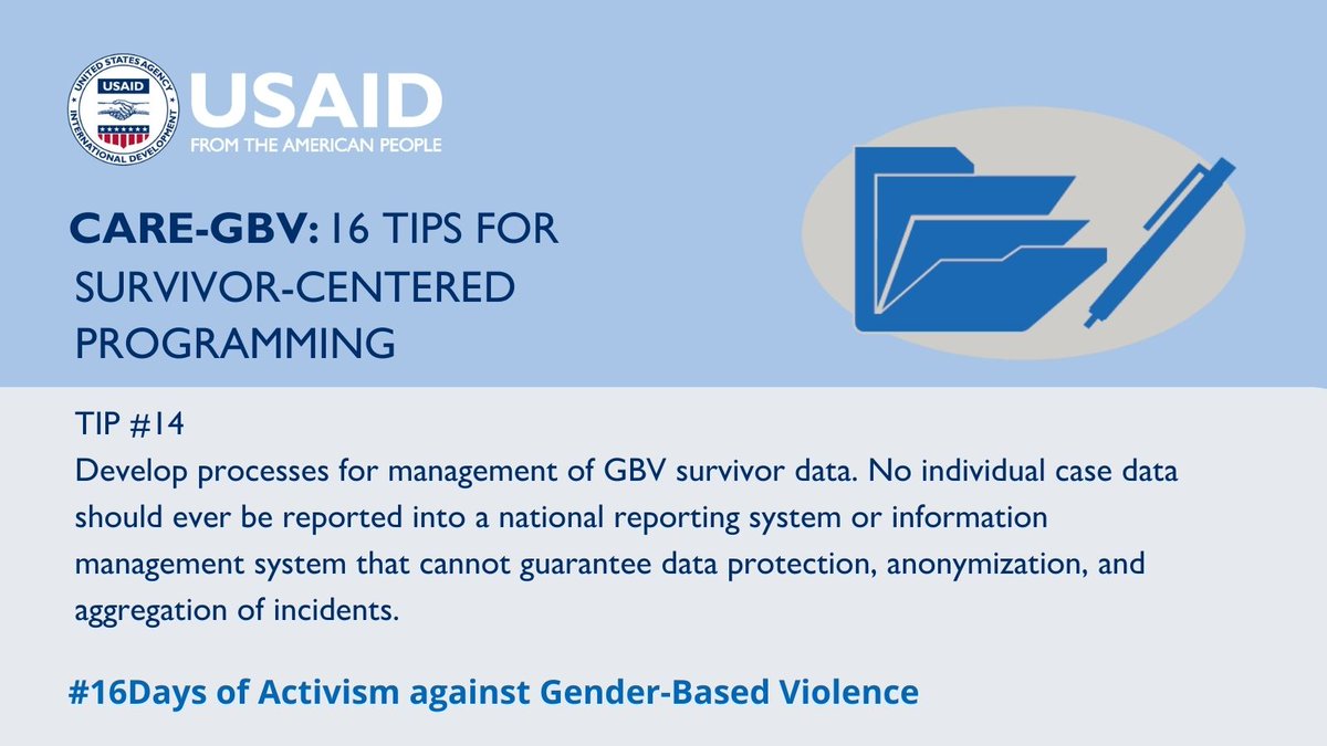 MakingCentsIntl's tweet photo. Collective Action to Reduce #genderbasedviolence centers on strengthening collective prevention and response for #GBV #globaldev programing for @USAID and partners. We're sharing #16Days worth of tips for implementing survivor-centered approaches. Today's tip #14. https://t.co/R7fFiJ30qZ