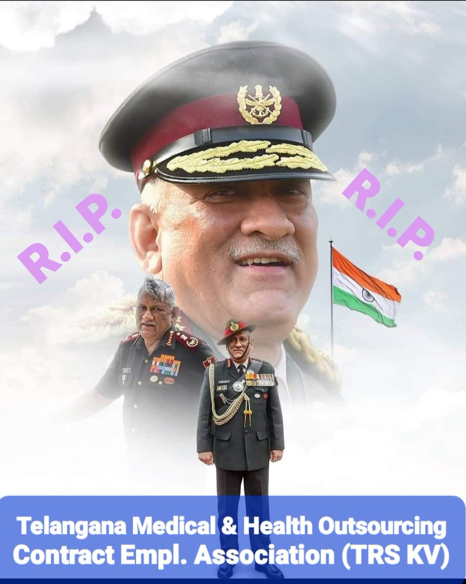 TMHOCEU's tweet photo. Bipin Rawat Sir No More......
REST IN PEACE 
@TVibhagam   @trsharish   
@KTRTRS  
#IndianAirForce 
#IndianArmy 
#Bipin_Rawat https://t.co/Ojzp97DY1j