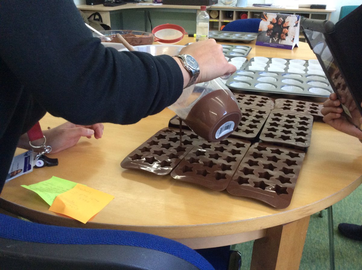 Year 5 are looking at reversible and irreversible changes in Science. We melted chocolate to change it from a solid to a liquid. It became a solid again after it cooled down in the mould.