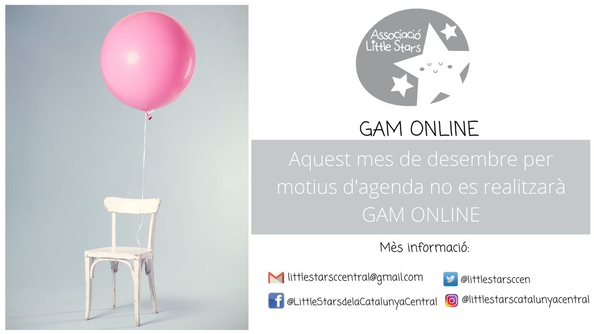littlestarsccen's tweet photo. ❗️❗️❗️ ATENCIÓ ❗️❗️❗️
Aquest mes de desembre no es realitzarà el GAM ONLINE per motius d'agenda, esperem veure'ns al proper ⭐️
Disculpeu les molèsties. 
#associaciólittlestars
#dolgestacionaliperinatal
#duelogestacionalyperinatal https://t.co/wDv3EQn5qi