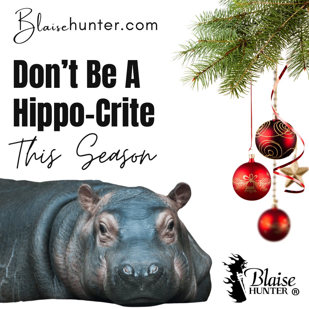 I don’t want a Hippo-Crite for Christmas… only Genuineness will do.  Tis the Season for Love, Joy, and Peace. Be a dove instead. Hypocrisy is a virus. #OmicronVirus #BusinessOwner #Humpdayhappiness #HumanRightsDay