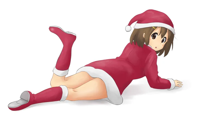 寝ころび振り向きサンタクロース唯ちゃん♪
Yui Claus is lying down. 