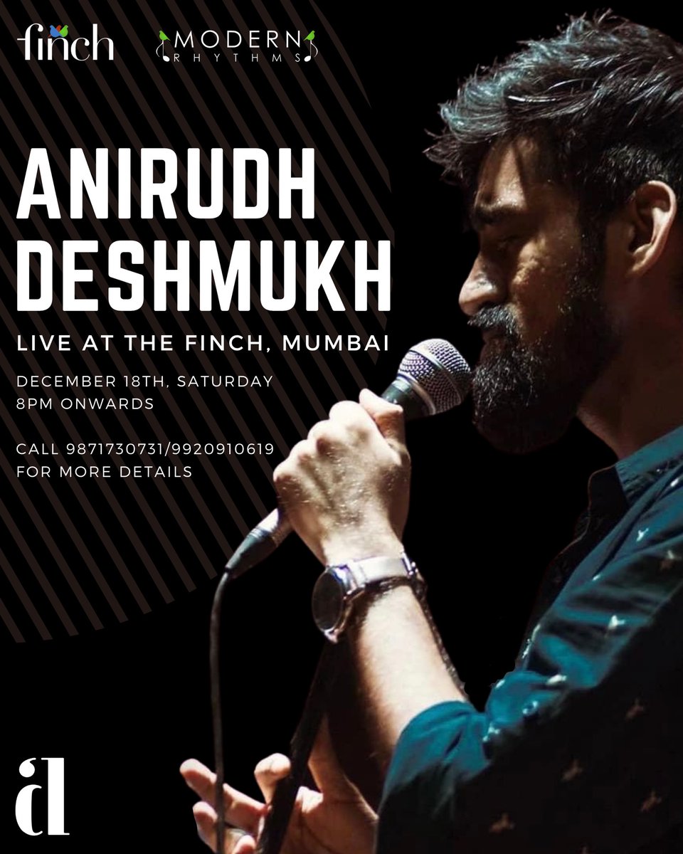 anirudh__music's tweet photo. Mumbai… super excited to hit the stage again! #anirudhdeshmukhlive 

Tickets live now at
https://t.co/FdsENH9CUm

See you on 18th December! ♥️ https://t.co/CATvPNEQFH