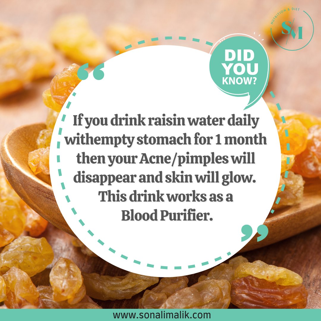 For your morning routine aye!

For such health tips and customised diet plans please visit us at sonalimalik.com

 #consultsonalimalik  #nutritioncoach #cravingsatisfied #coutingcalories #caloriesmatter #toxinsout #acne #pimples #bloodpurifier #raisinwater #emptystomach
