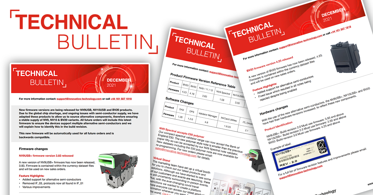 notevalidators's tweet photo. Our latest technical bulletin is now online, featuring a number of product firmware and hardware updates:
https://t.co/Z0BC8APYRD https://t.co/OG31Hs0Na6